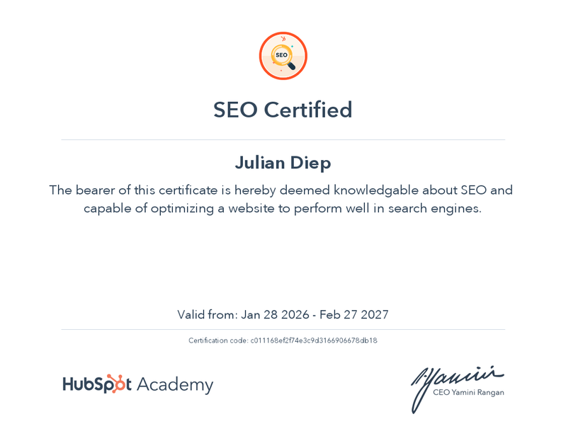 HubSpot SEO Certification